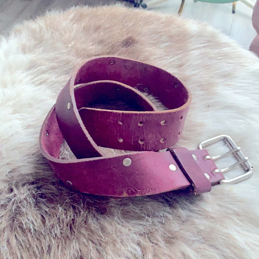 Vintage purple leather belt
